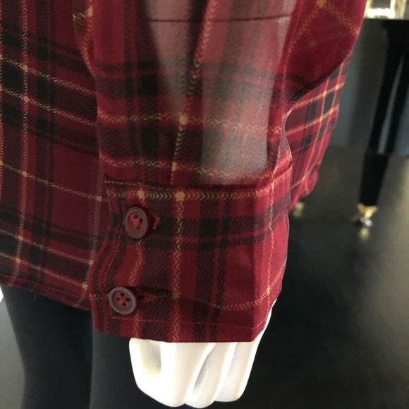 Jack by BB Dakota SheerTartan Plaid Blouse - Picture 4 of 7